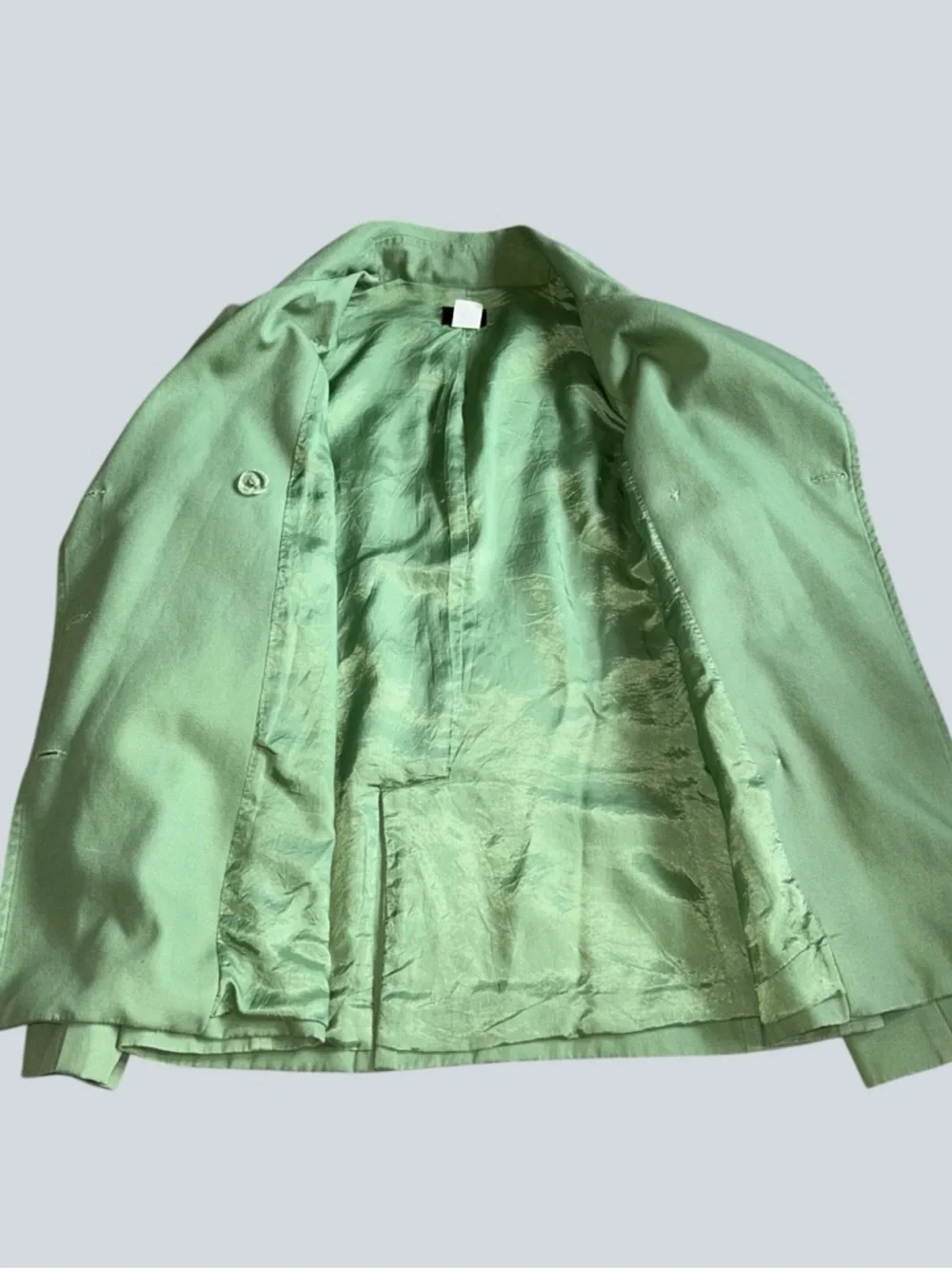 J. Crew Women’s Green Cotton Double Breasted Pea Coat Lined Size M Vintage Y2K - Picture 3 of 8